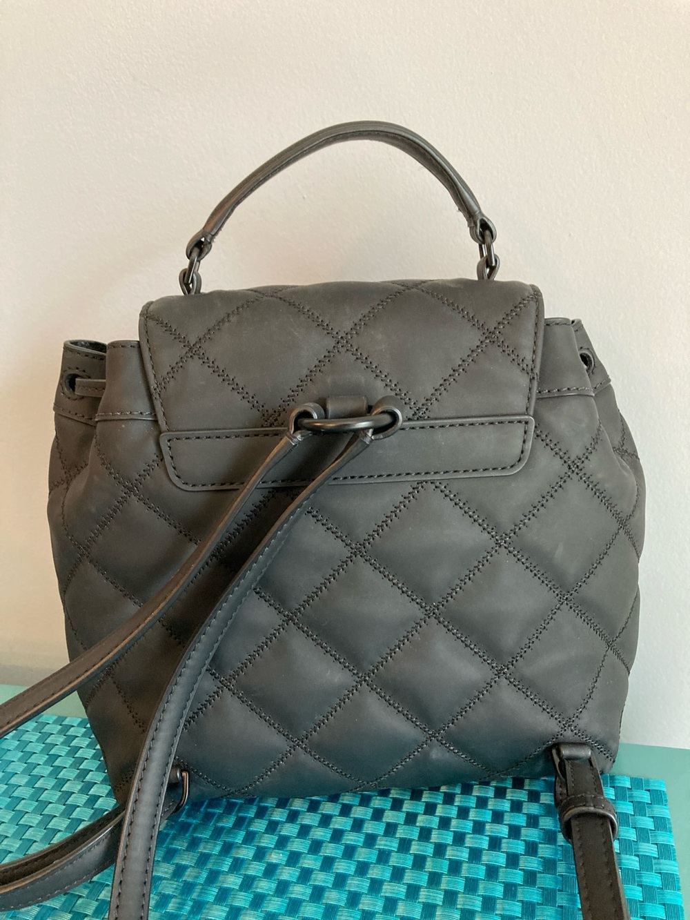 NWOT Tory Burch Quilted Black Leather Mini Backpack - Picture 6 of 13